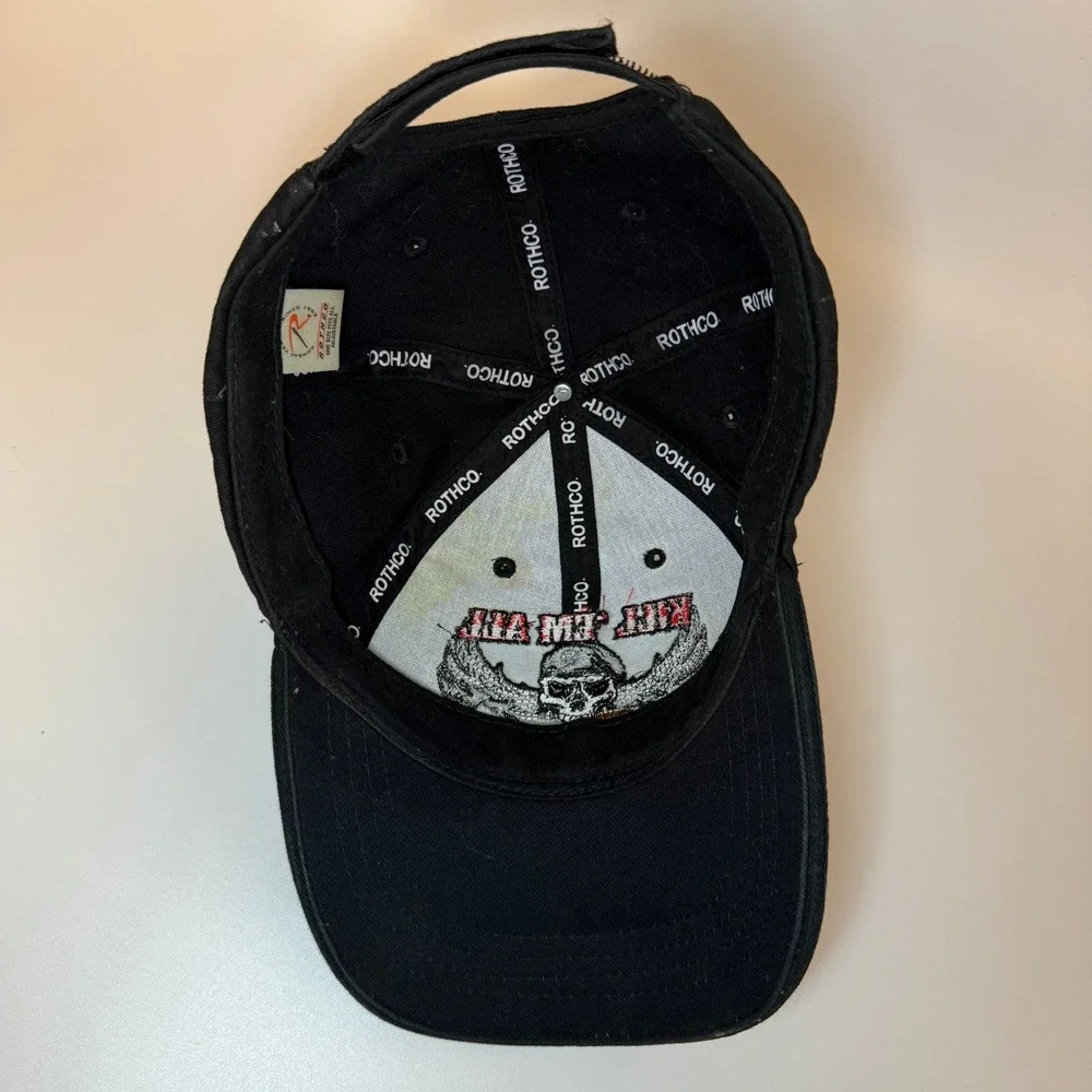 Rothco Kill Em All Skull Let God Sort Em Out Black Cotton Baseball Cap Mens OSFA